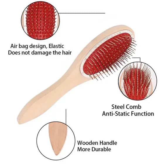 Escova Peruca De Madeira, Tecer Escova De Cabelo, Extensões De Cabelo Sintético Escova, Para Peças De Cabelo Toupees