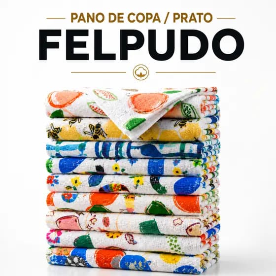 Kit 10 Pano De Prato Felpudo Atoalhado Gourmet Estampado