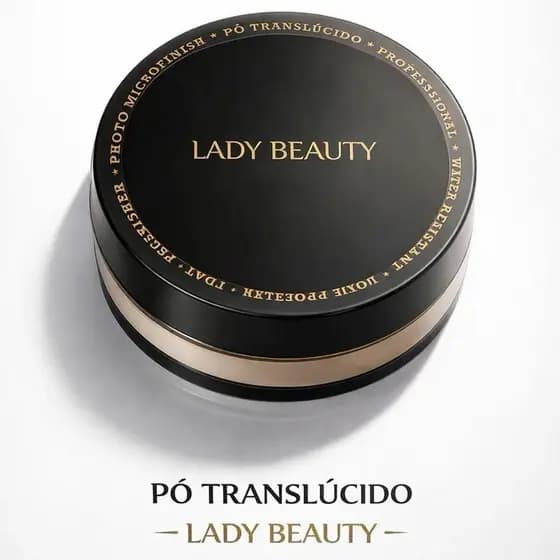 Lady Beauty Pó Translúcido – Efeito Matte Controle de Oleosidade e Acabamento Profissional para Maquiagem