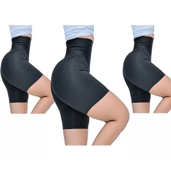 kit 3 Bermudas Short Modelador Slim Cinta Alta Compressão Reduz Medidas Segunda Pele