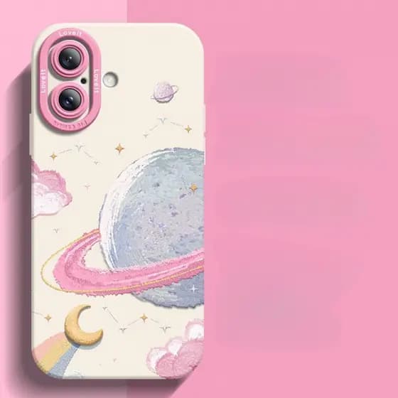 Capa De Telefone Pintada De Moda Planeta Inclinado Circular Para iPhone16/15/14/13/MINI/12/11/Pro MAX/X/XS/XR/7/8/6 Prot