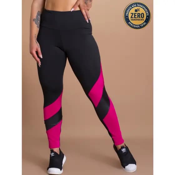 Calça Legging Feminina Com Recorte Trançado Cintura Alta Moda Academia GJR Modas