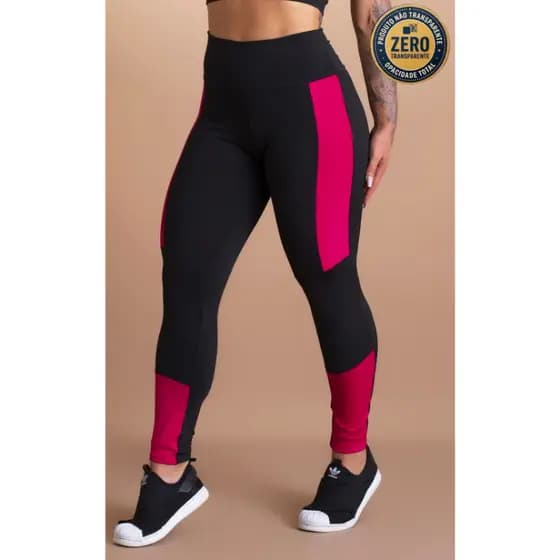 Calça Legging Feminina Fitness Esportiva Com Faixa Lateral Academia GJR Modas