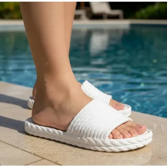 Chinelo Sandália Nuvem Feminino Slide Trança Leve Moda Praia
