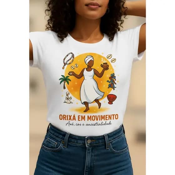 👕 Camiseta Orixá em Movimento | Axé, Ancestralidade e Cor no Peito ✊ – Umbanda & Candomblé - vhss