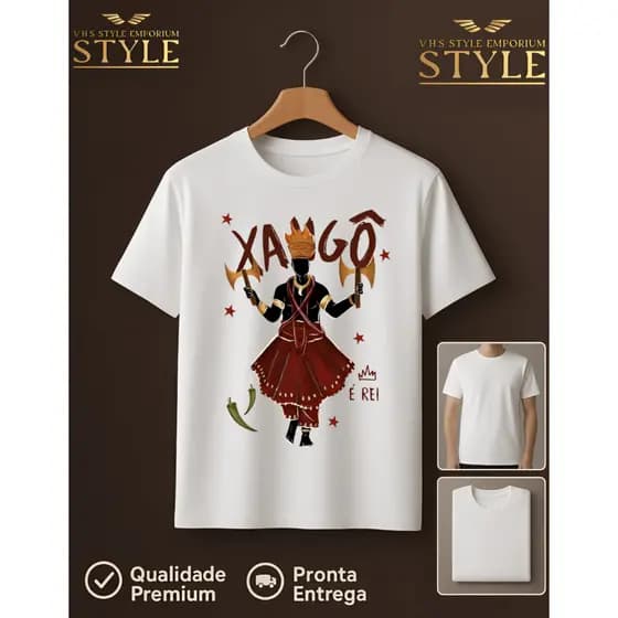🔥 Camiseta Xangô & Yemanjá – Umbanda / Candomblé | Estampa Frente e Costas | Proteção, Fé e Axé ✨