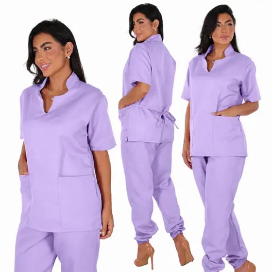 Conjunto Hospitalar Scrub Privativo Tecido Confortável Resistente Pijama Medico Enfermeira Esteticista Manicure