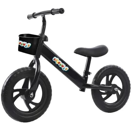 Bicicleta De Equilíbrio Infantil Balance Sem Pedal Pneu Aro 12 Em Eva Cor Preta