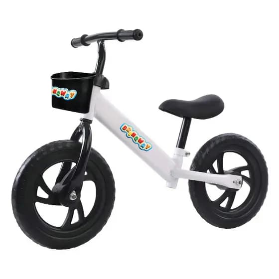 Bicicleta Infantil Balance Equilíbrio12 Sem Pedal em Eva Cor Branca