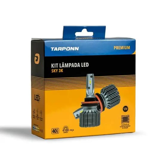 Kit Lâmpada Led Sky HB4 40w 8200lm 3000k Amarela 12v Tarponn