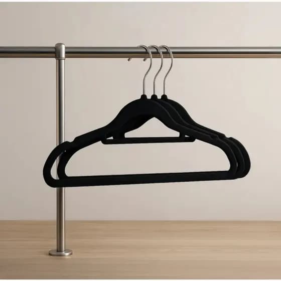 KIT COM 3 CABIDES DE VELUDO ANTIDERRAPANTE LUXO PREMIUM 41X22CM - TOKYO DESIGN - UD0120