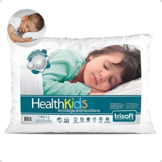 Travesseiro Infantil para Criança Bebês Antialérgico Antissufocante Hipoalergênico 100% Algodão