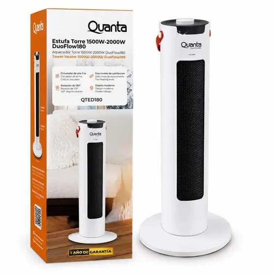 Aquecedor Torre Quanta Duoflow180 2000W 220V Oscilante 2 Níveis de Aquecimento