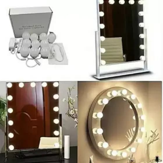 Kit 10 Unidades Lâmpadas Para Espelhos Camarim Led Luz 3 Cores
