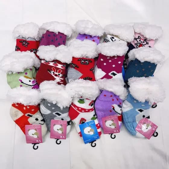 Meias térmicas grossas bebê de lã de corte alto para se aquecer no inverno
