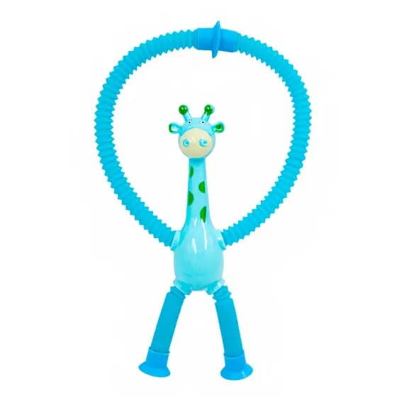 Girafa Pop It Tubo Led Estica Puxa Gruda Brinquedo Infantil Cor:Azul