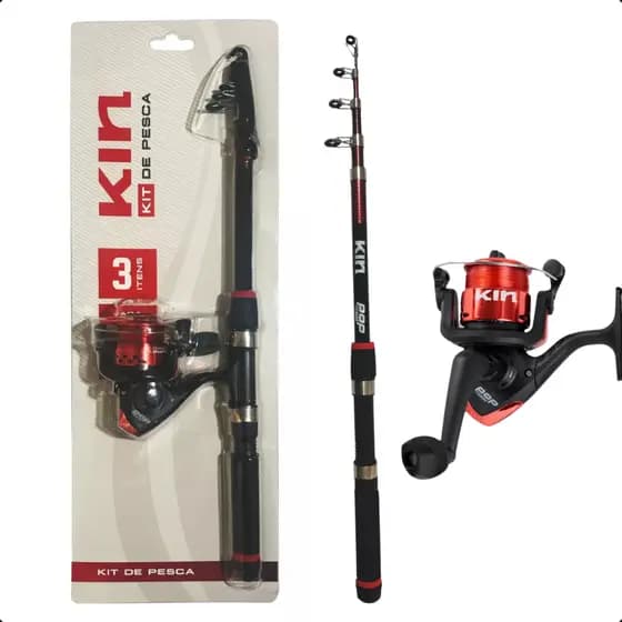 Kit Pesca Molinete 1 Rolamento Vara 1,80 Linha 0.30mm Maruri Ideal Para Sua Pesca