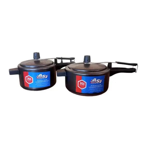 Kit 2 Panelas de Pressão ASJ 1UN PANELA PRETA CRAKEADA 3,0LTS + 1UN PANELA PRETA CRAKEADA 2,5LTS
