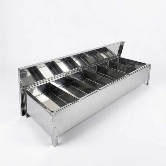 Condimentadora pizzaiola pizza alimentos de inox com 6 cubas de alumínio + ENVIO RÁPIDO