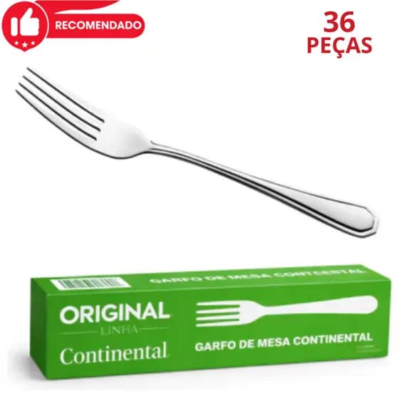 Kit 36 Garfos de mesa Inox Premium Kit de Mesa Continental Original Line Cozinha Restaurante Buffet