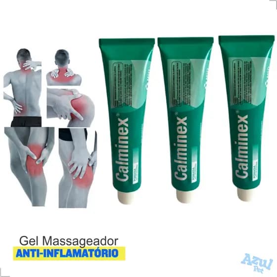 Kit 03 Pomada Calminex Gel Massageador Pomada Massageadora Pomada Para Dor Muscular Dor nas Costas