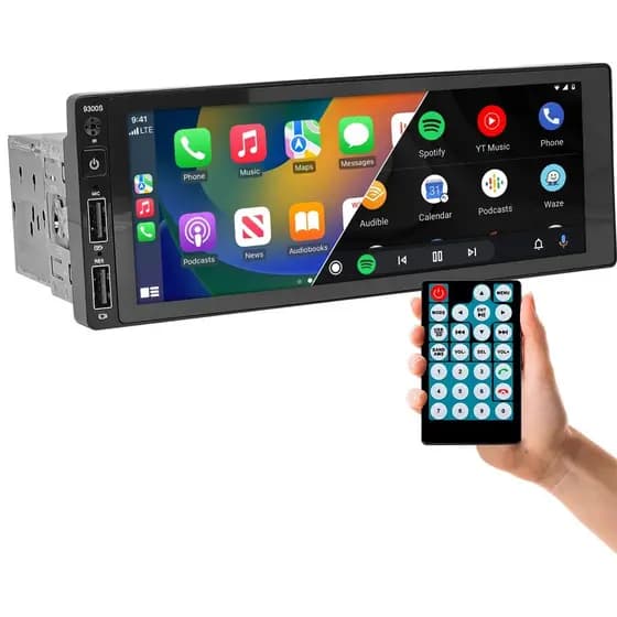 Central Multimídia MP6 1DIN Com Imagem Camera Ré Playcar + Android Auto