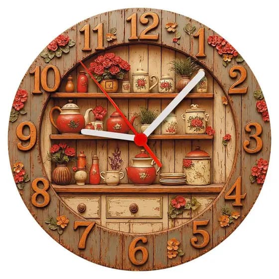 Relógio de Parede - Cozinha(40) -25x25x2cm(Não é relevo)