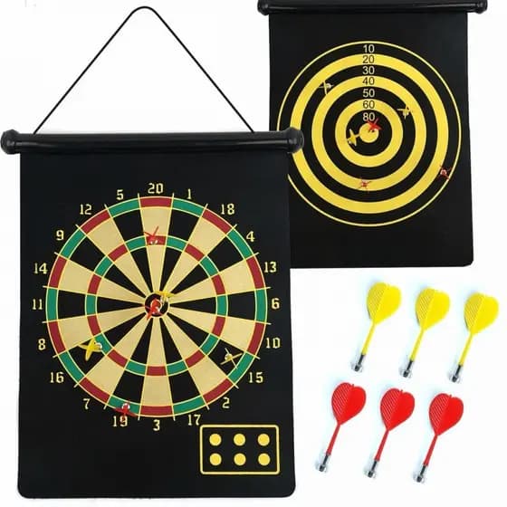 Jogo De Dardos Magnético 50x41cm Alvo Profissional 6 Dardos
