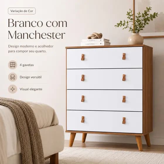 Cômoda Encanto Para Casa Quarto Organizador Bebê Reforçada Gaveteiro Batrol Promoção Linha Premium F