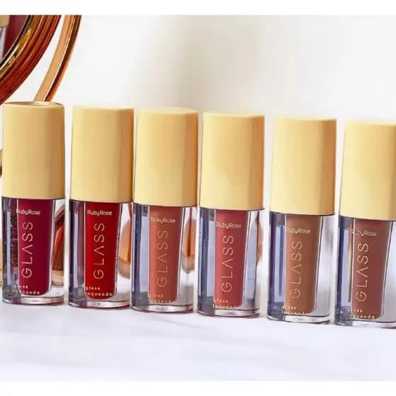 💄 Kit Gloss laqueado GLass Ruby Rose – Tons Escuros Elegantes