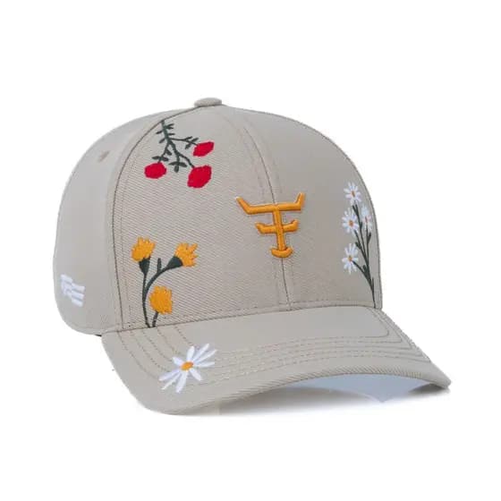 Boné Texas Farm Lançamento Feminino Bege Flores Original