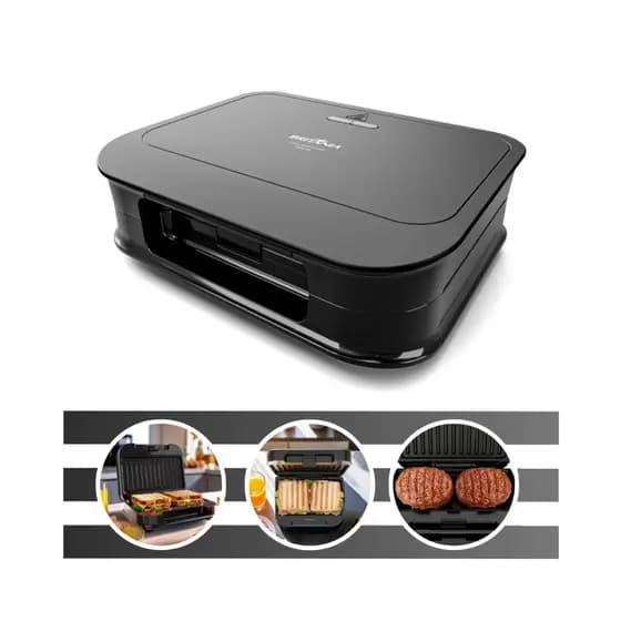 Grill e Sanduicheira 2 em 1 Potência de 750W, Revestimento Antiaderente BGR24A Cor Preta Britânia
