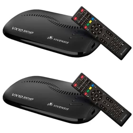 kit com 2 Receptor Vivensis VX10 Sat HD Regional Nova Parabólica