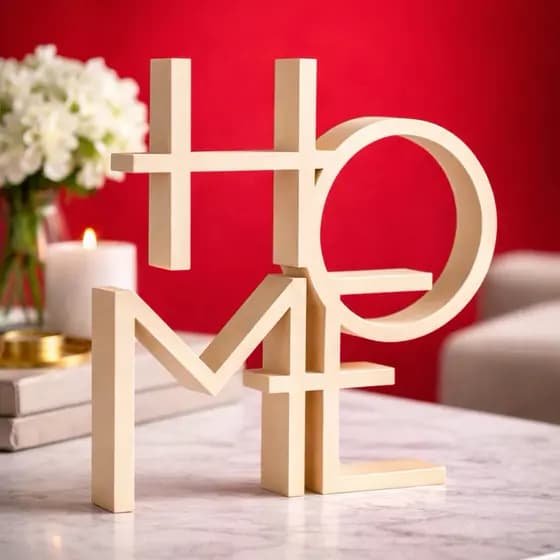 Escultura Decorativa HOME – Design Moderno e Sofisticado