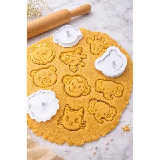 8 Cortadores de Biscoitos de animais Fofo Decoração de Bolo Fondant Cortador de Impressão 3D de Desenho Animado
