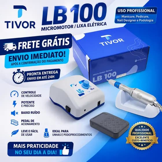 Micromotor Profissional Beltec LB100 Alta Rotação Potência Para Manicures, Nail Designers, Podólogos, Dentistas Original