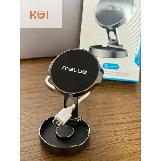 Suporte Veicular imã Magnético Celular Ajustável 360° Metal It-Blue LE-087 Compacto Preto Carro Mesa