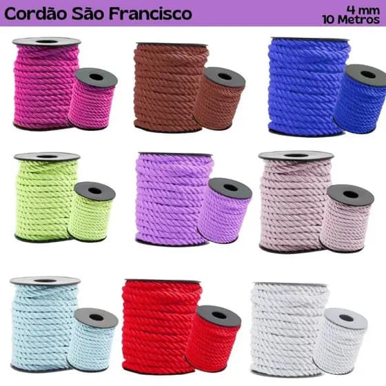 Cordão São Francisco 4 mm - Cores Diversas - UMK
