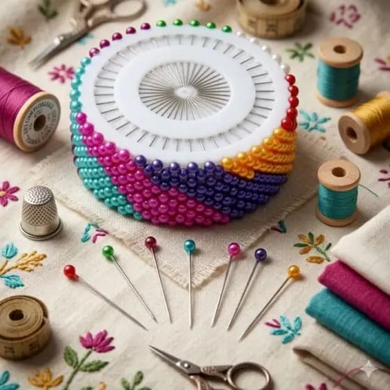 Alfinete de costura com cabeça colorida 480 unidades Artesanato Patchwork Niquelado