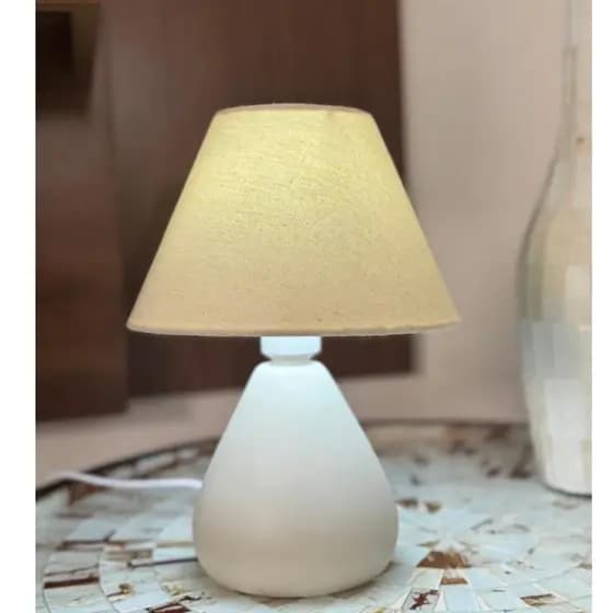 *Lançamento Novas Cores* - Abajur com Cúpula de Tecido Feito de Cerâmica Cabeceira Cama Mesa Escritório