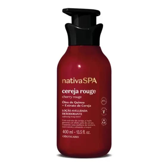 Loção Aveludada Desodorante Corporal Nativa Spa Cereja Rouge 400ml