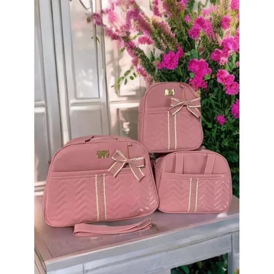 bolsas Maternidade kit com 3pcs de Laço ✅ Envio Imediato