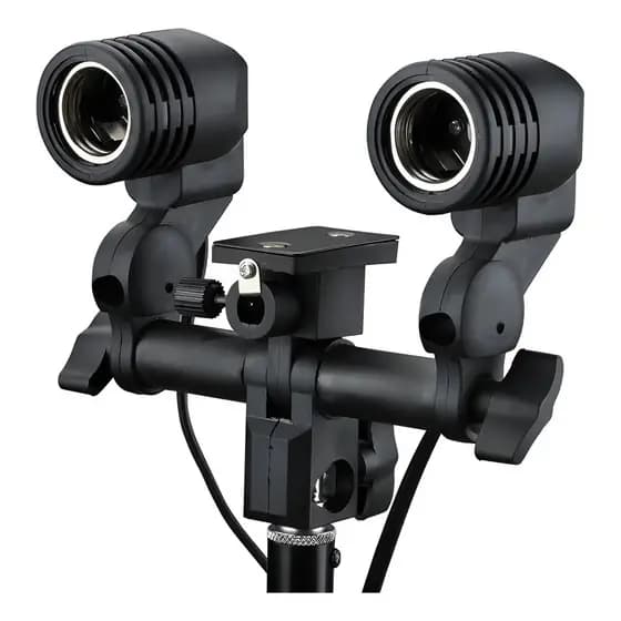 Suporte Duplo Articulado Bocal E27 Para Iluminação Bivolt