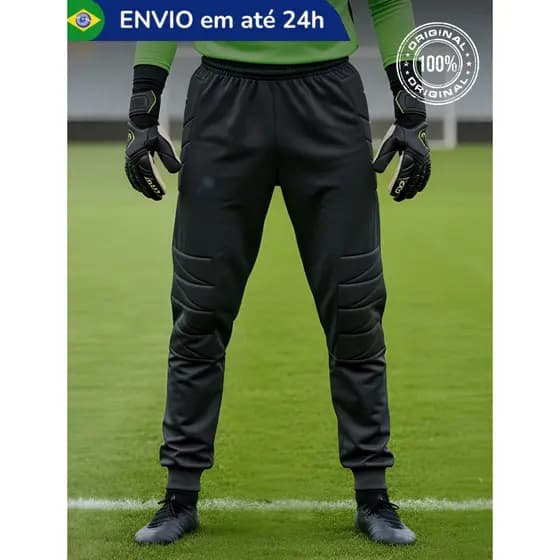 Calça de Goleiro Futebol Adulto Infantil Masculino Feminino Campo Futsal Society Acolchoada Proteção