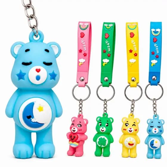Kit 6/12/24 Chaveiro Ursinho Emborrachado Fofo Pingente para Chave Bolsa Mochila Mala