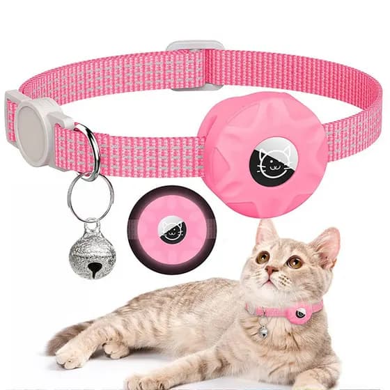 Coleira De Gato Anti-Perda Apple Airtag Rastreador Capa Protetora Com Sino Reflexivo Colar Produtos Para Gatinhos Acessó