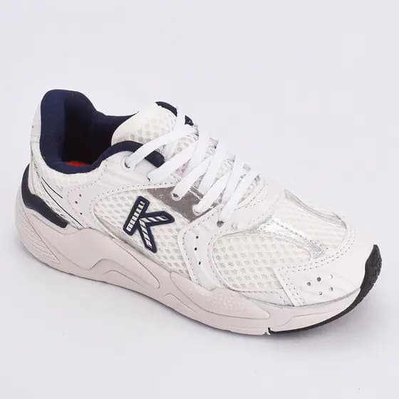 Tênis Infantil Menino Kidy K360 Retro Branco Esportivo Antiderrapante Moderno Juvenil Estiloso