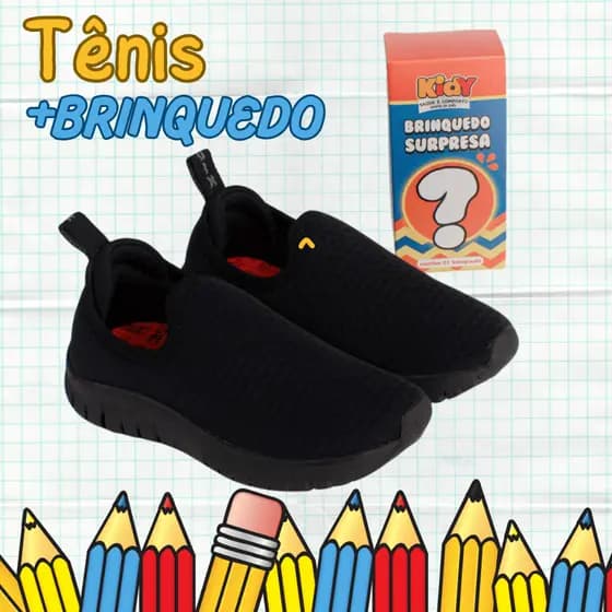 Tênis Infantil Menino Kidy Ultra Flex Calce Fácil Flexível Anatômico Com Brinquedo Surpresa