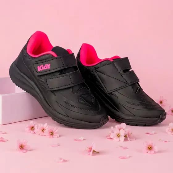 Tênis Infantil Menina Kidy Respitec Neon Fecho Duplo Confortável Seguro Anatômico Prático Escolar