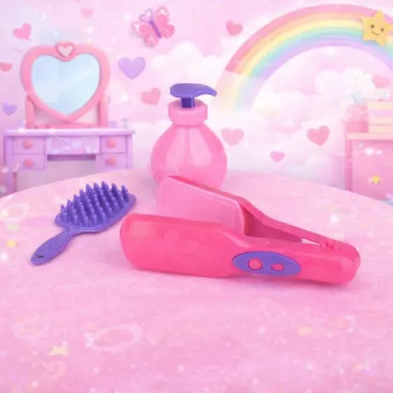 Kit Chapinha de Brinquedo Kidy Infantil Beleza Menina Educativo Divertido Salão Faz de Conta